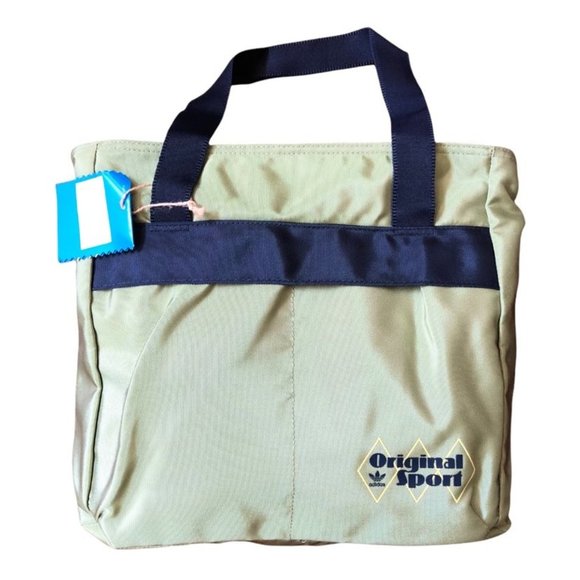 Adidas Original Sport Canvas Sample Prototype RARE Bag Sage Green Navy Blue NWT